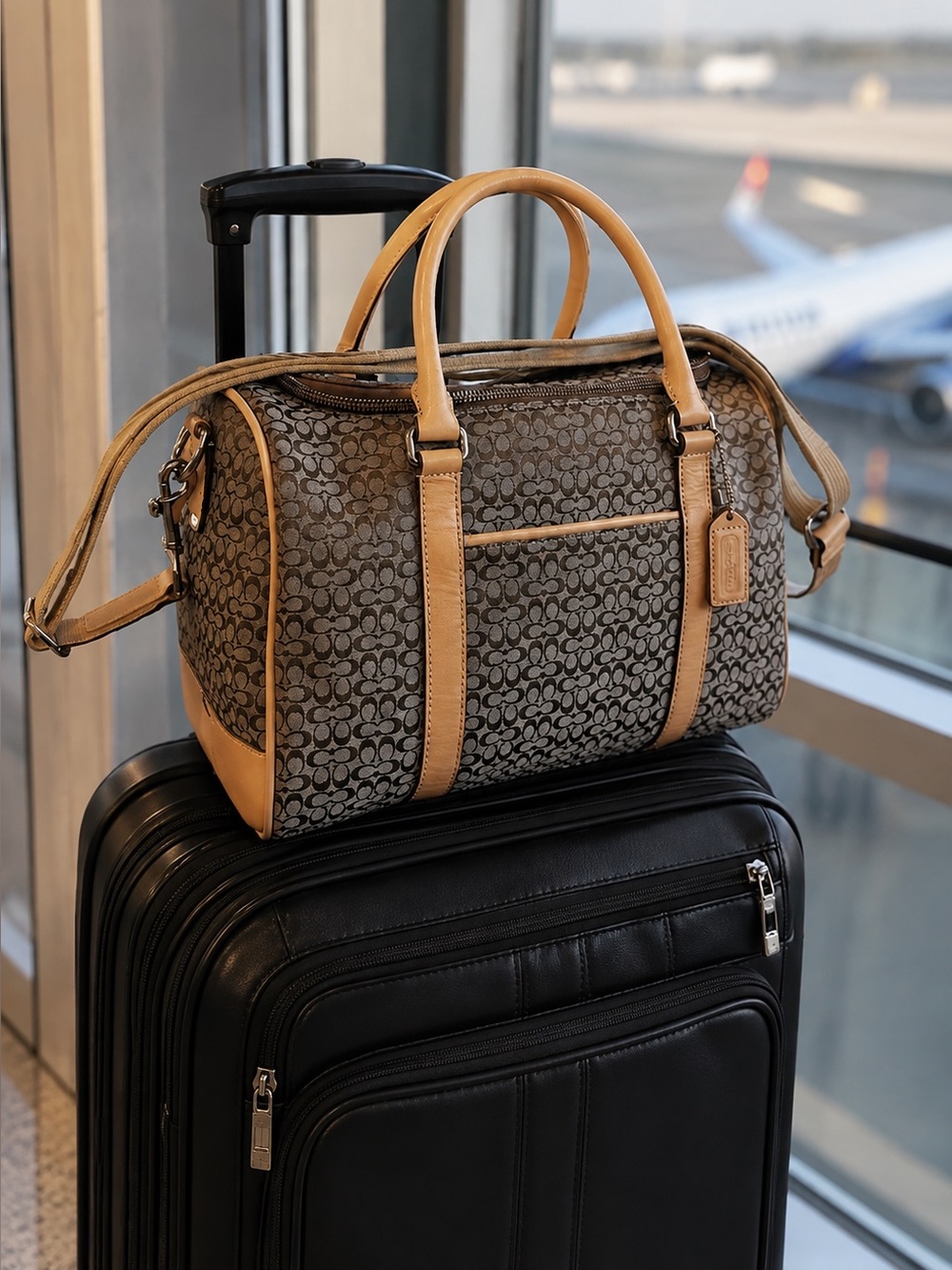 Coach Signature Canvas Duffel Style Travel Bag Limited Edition
